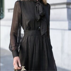 Diane Von Furstenberg Arabella Pinstripe Silk Dress